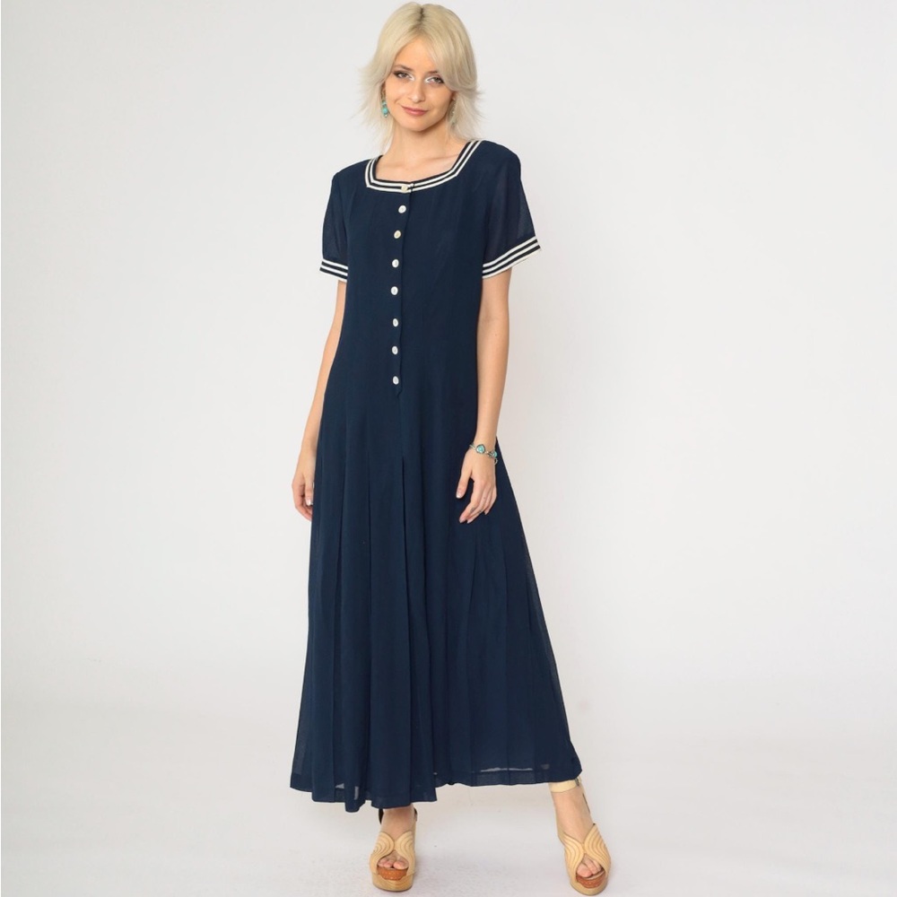 Talbots Vintage Box Pleat Sailor Dress